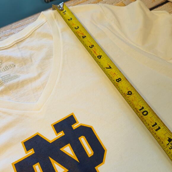 Fanatics Notre Dame Fighting Irish Womens V-Neck Long Sleeve Shirt White Size M - Picture 7 of 7